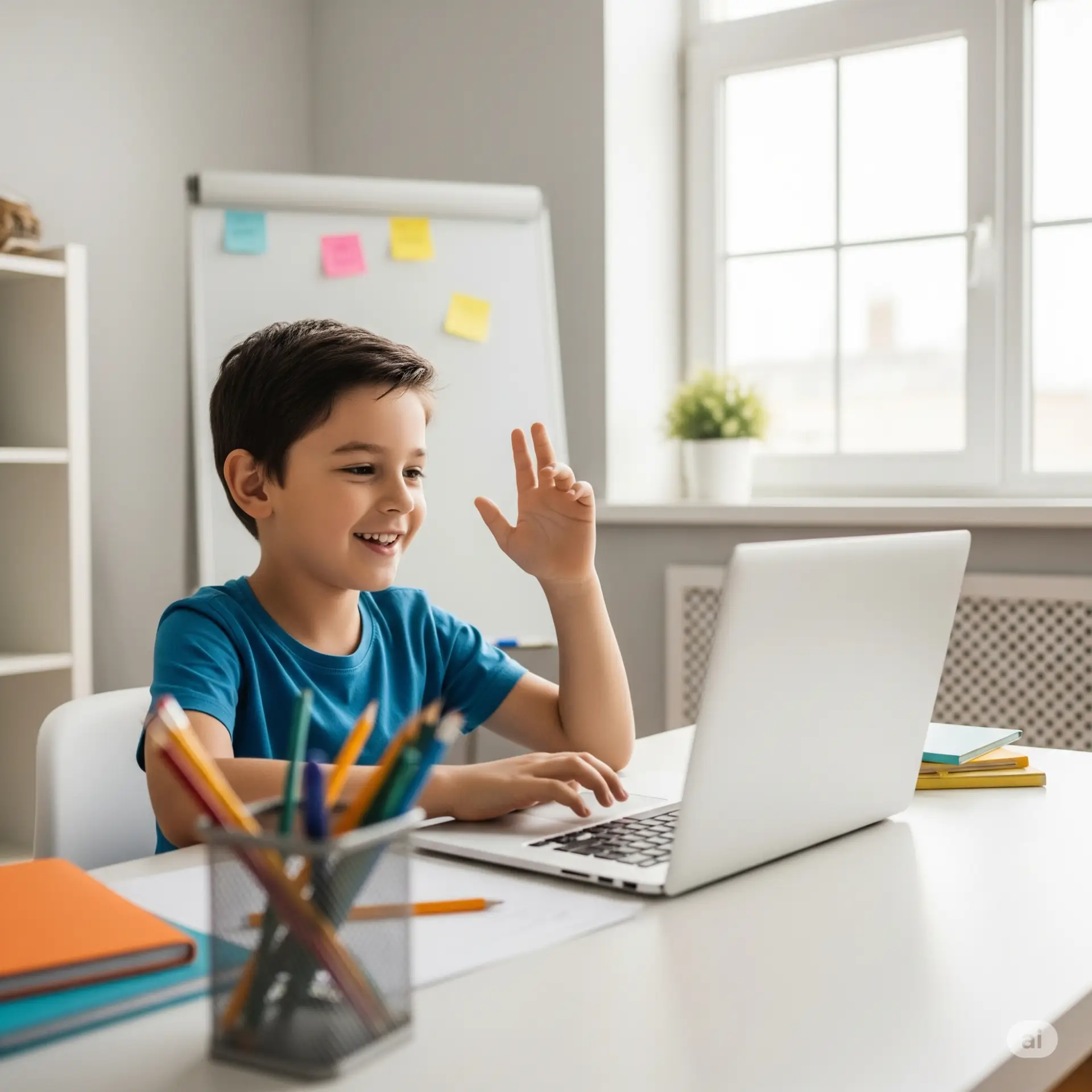 Child learning online during a live tutoring session – MyTutorWorld Step 3: Start your lessons.